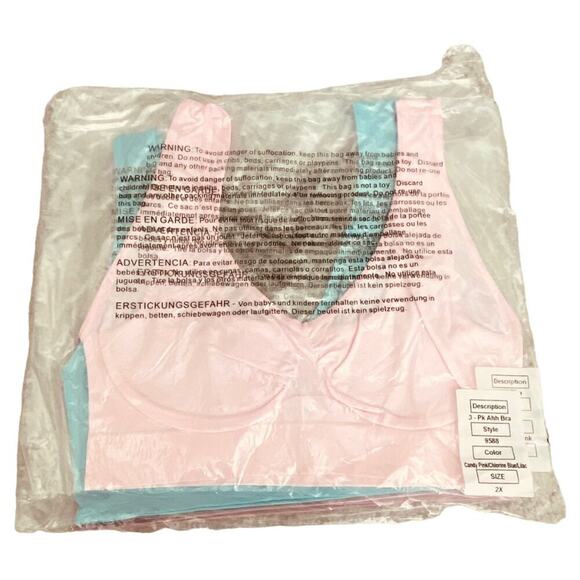 NWT RHONDA SHEAR 3 PACK AHH BRA: PINK, TEAL, LAVENDER SZ 2X - Picture 5 of 8